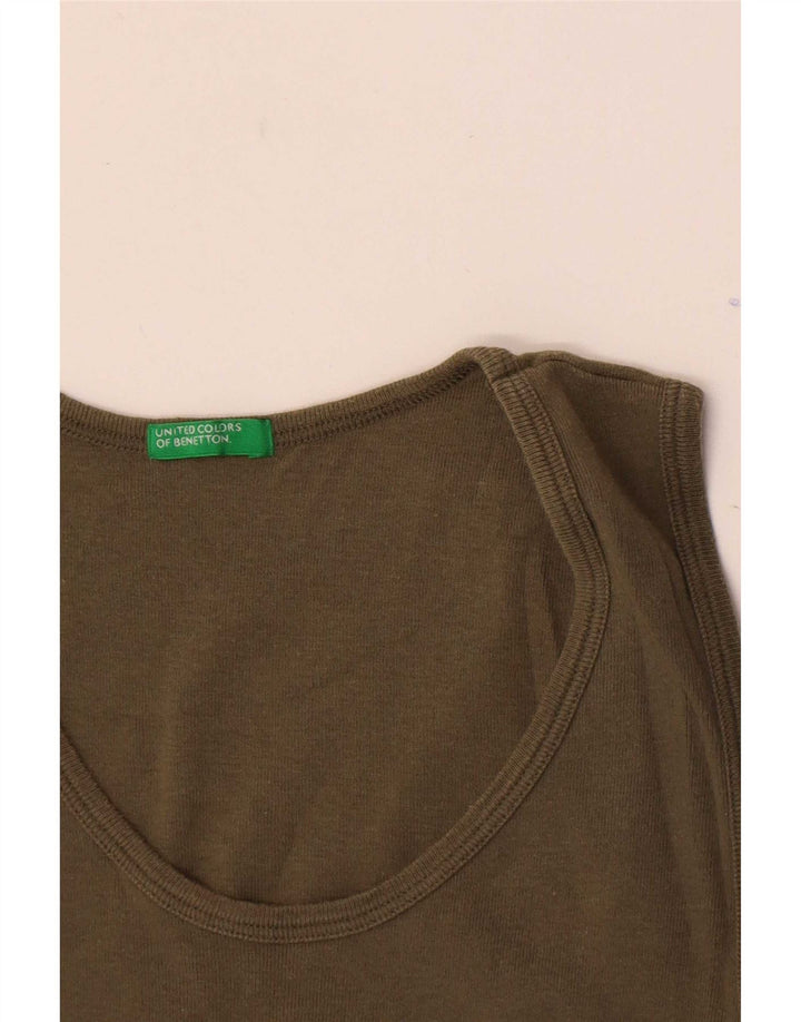 Γυναικείο γραφικό γιλέκο Benetton Top UK 8 Small Khaki