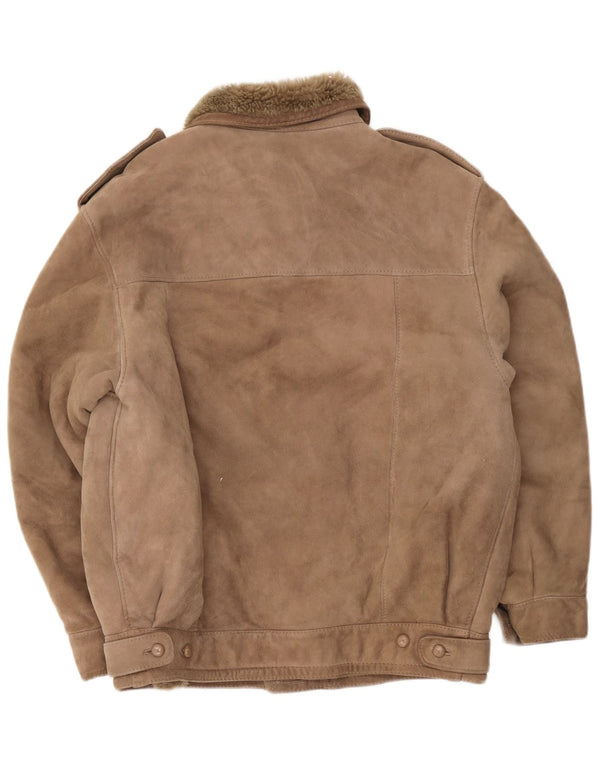 Vintage Ανδρικό Στρατιωτικό Shearling Jacket IT 52 XL Beige