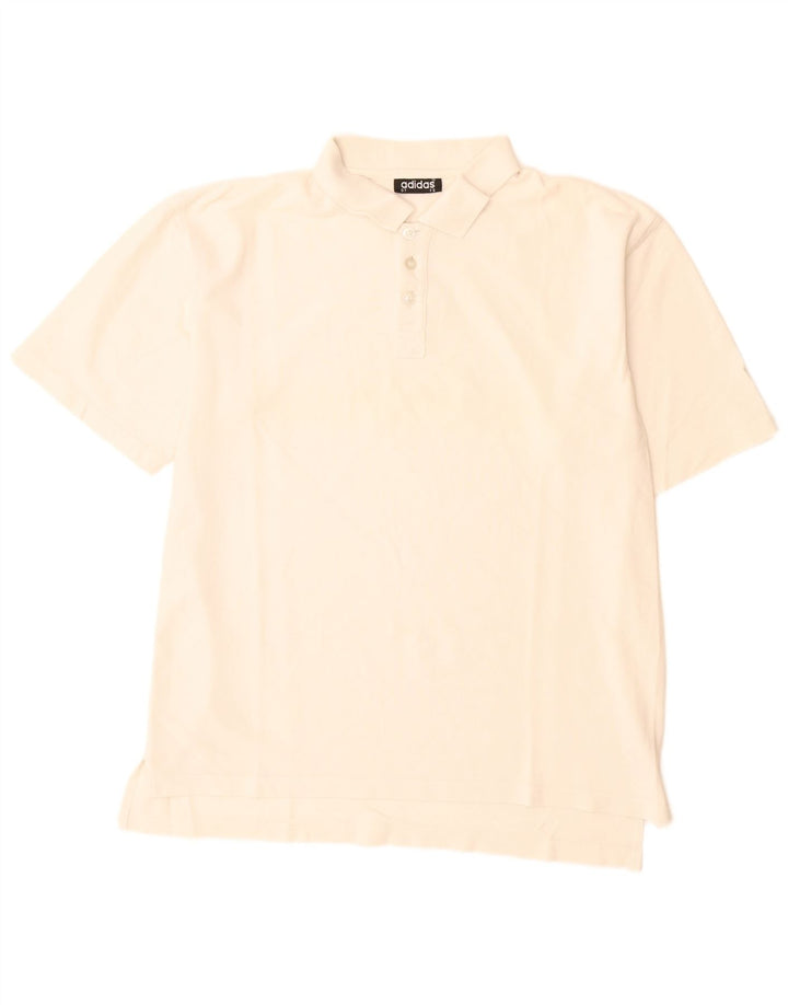 Adidas Ανδρικό πουκάμισο πόλο UK 42/44 μεγάλο λευκό βαμβακερό