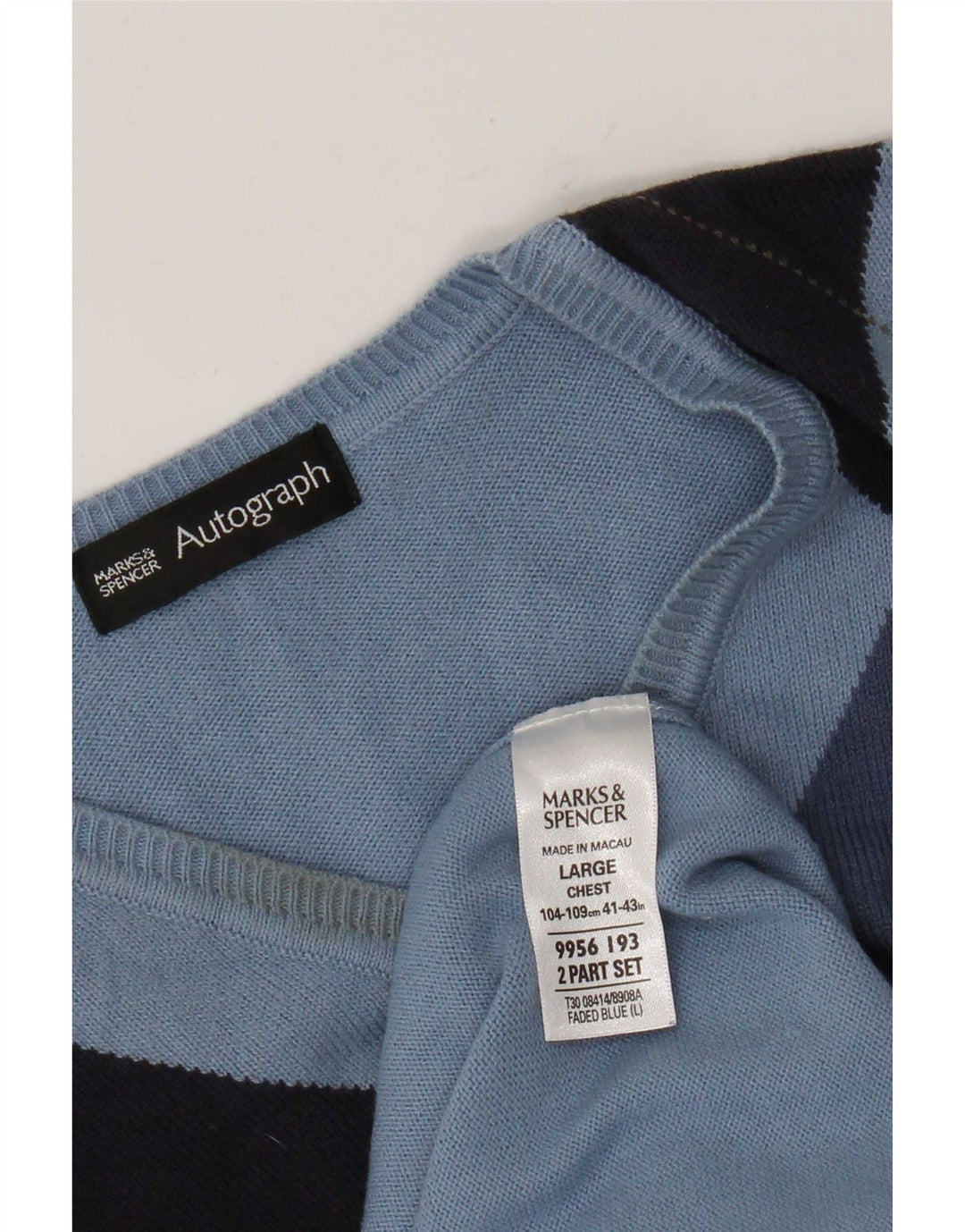 Marks & Spencer Ανδρικό γιλέκο Autograph Tank Top Large Blue Argyle/Diamond