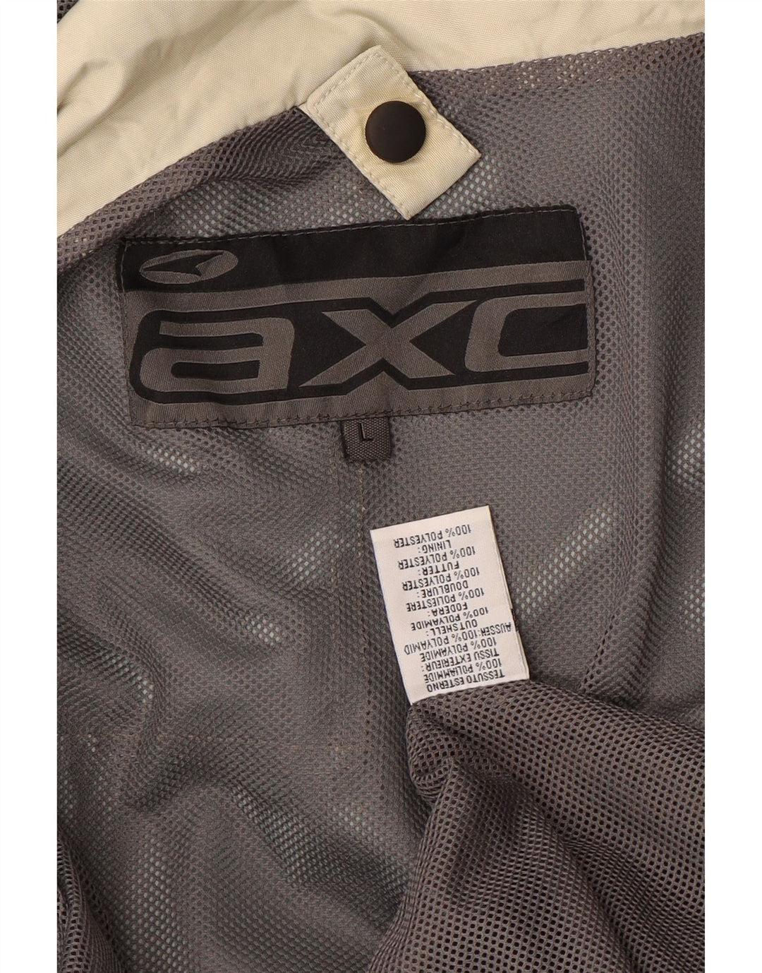 AXO Ανδρικό παλτό με κουκούλα αντιανεμικό UK 40 Large Beige Polyamide