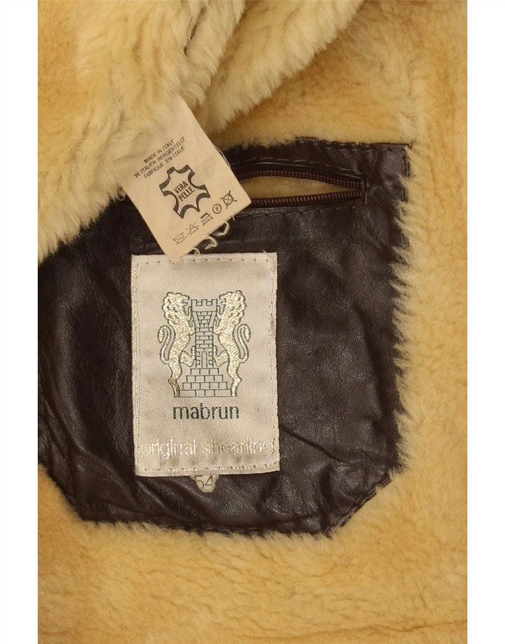 Mabrun Ανδρικό Shearling Jacket IT 54 2XL Καφέ Δερμάτινο