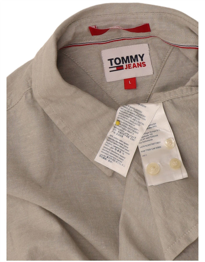 Ανδρικό πουκάμισο Tommy Hilfiger μεγάλο γκρι βαμβακερό