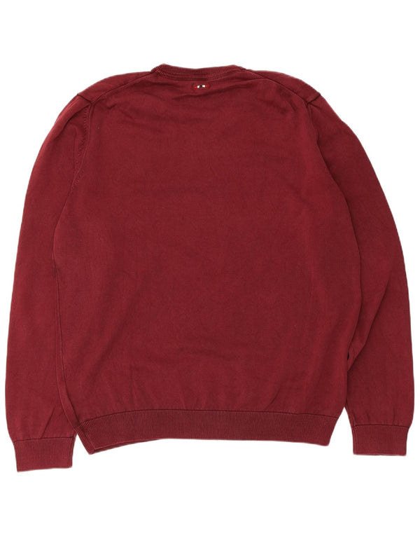 Ανδρικό πουλόβερ Napapijri Geographic με V-Neck Jumper XL Maroon Cotton