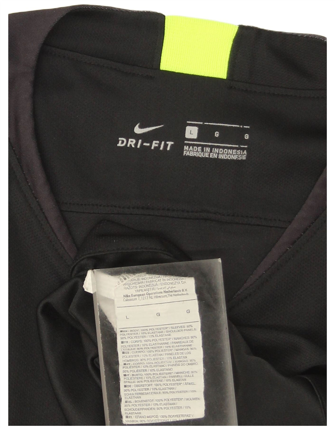 Ανδρικό μπλουζάκι Nike Dri Fit Top μεγάλο μαύρο ριγέ πολυεστέρα