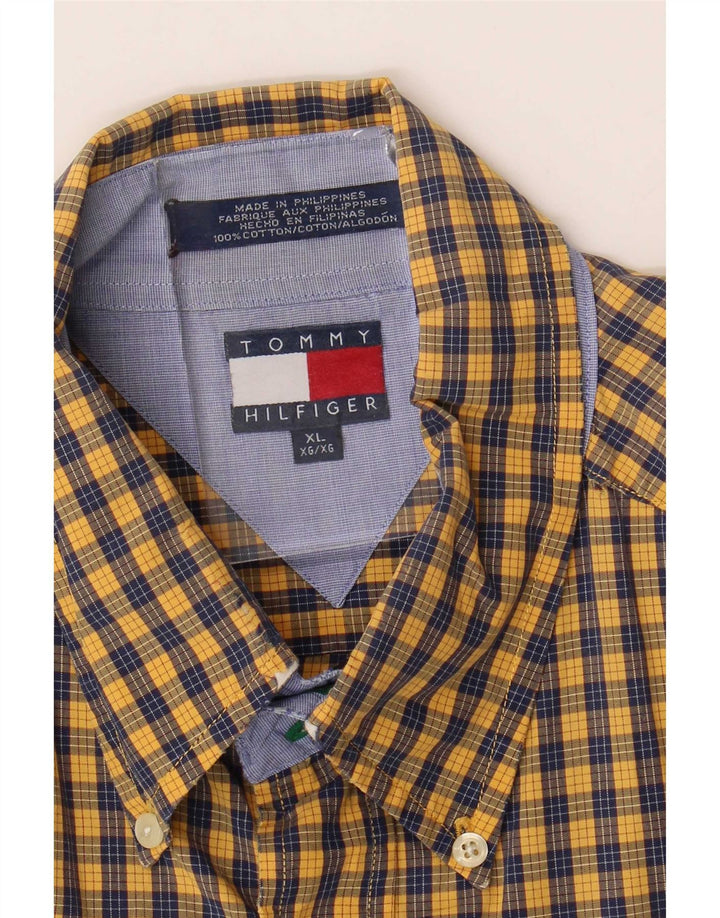 Ανδρικό πουκάμισο Tommy Hilfiger XL Κίτρινο βαμβακερό Gingham