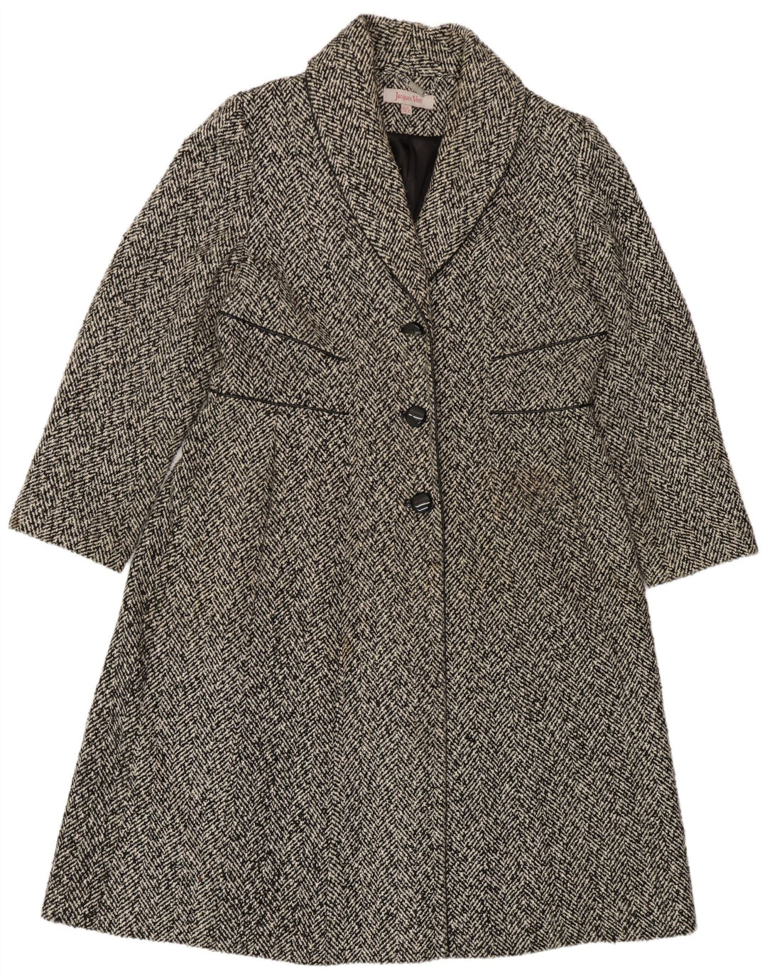 Jacques Vert Γυναικείο Πανωφόρι UK 18 XL Μαύρος Πολυεστέρας από ψαροκόκκαλο