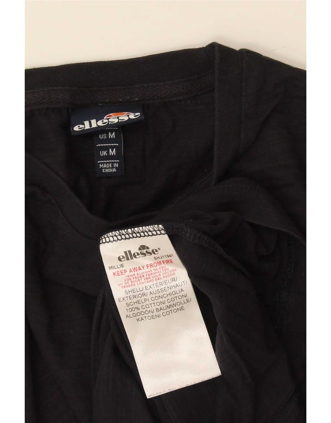 Ανδρικό γραφικό T-Shirt Ellesse Top Μεσαίο μαύρο βαμβακερό