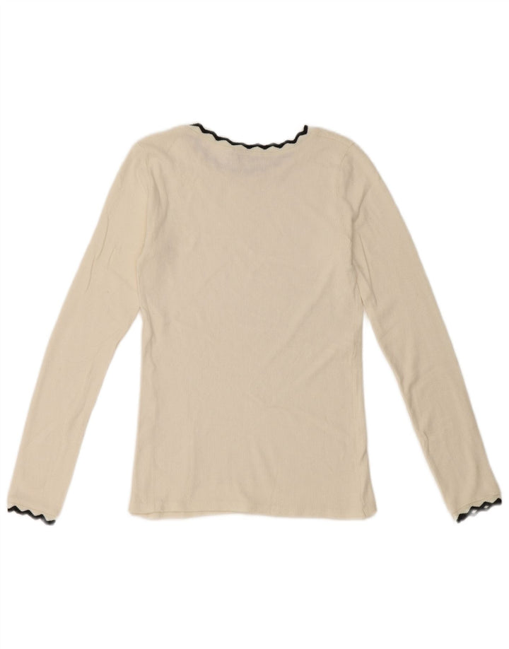 Zara Γυναικείο Crop Top Μακρυμάνικο UK 8 Small White