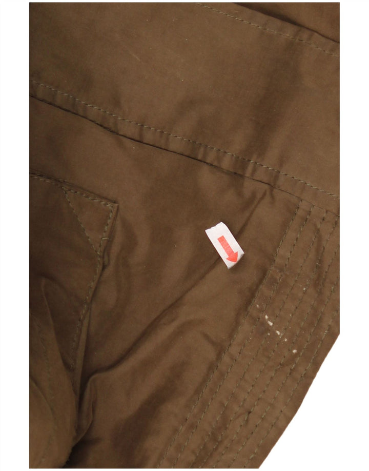 Zara Γυναικείο μπουφάν Parka με κουκούλα UK 14 μεσαίο βαμβακερό χακί