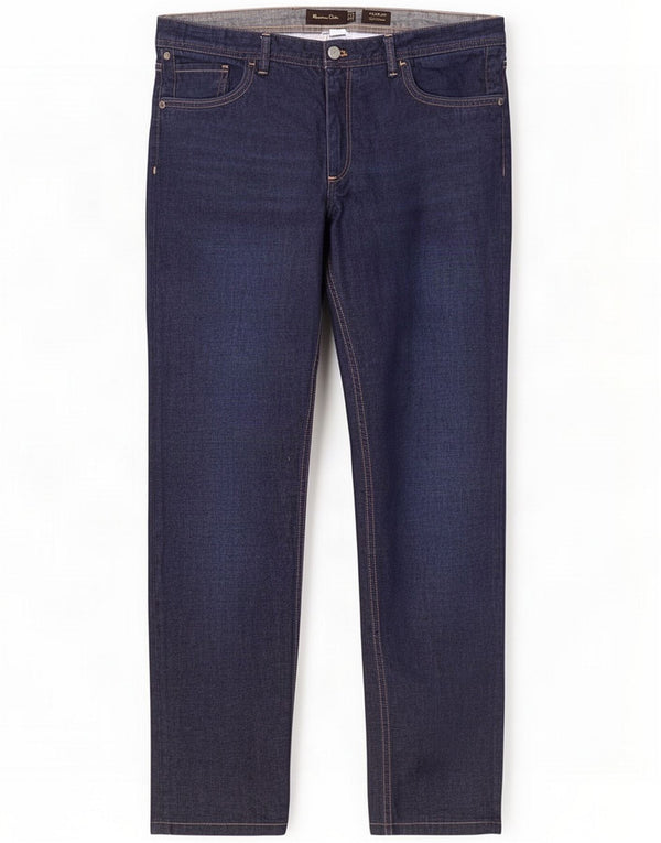 Massimo Dutti Mens Slim Jeans EU 44 Large W34 L30 Navy Blue Cotton