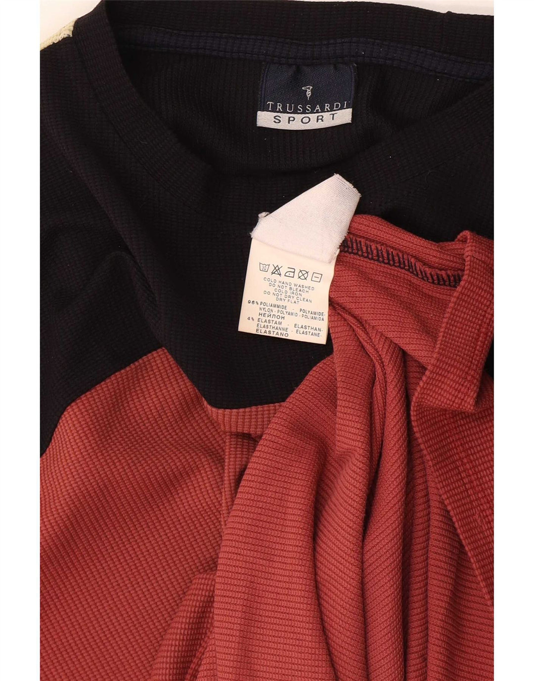 Ανδρικό T-Shirt Trussardi Top Medium Red Colourblock Polyamide