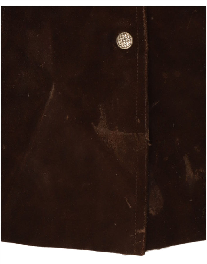 Vintage Γυναικεία Suede Mini Φούστα W26 Μικρή Καφέ