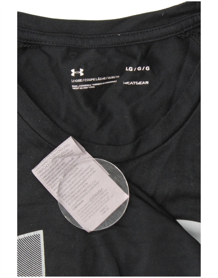 Γραφικό μπλουζάκι UNDER Armour Ανδρικό Heat Gear Top μεγάλο μαύρο πολυεστέρα