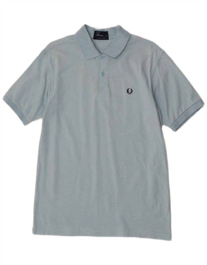Fred Perry Ανδρικό πουκάμισο Polo από μεσαίο μπλε βαμβακερό
