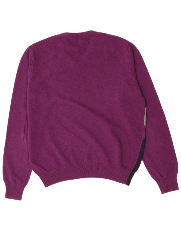 Ανδρικό πουλόβερ Brooksfield με V λαιμόκοψη IT 48 Medium Purple Argyle/Diamond
