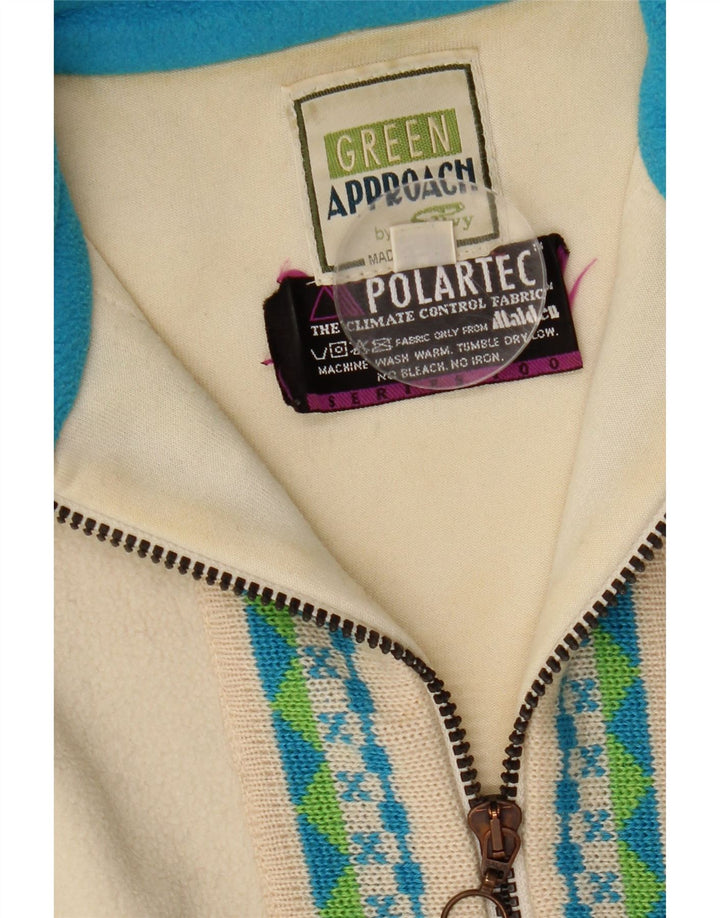 Silvy ανδρικό Polartec με φερμουάρ με λαιμόκοψη Fleece Jumper Medium Beige Fair Isle Polyester