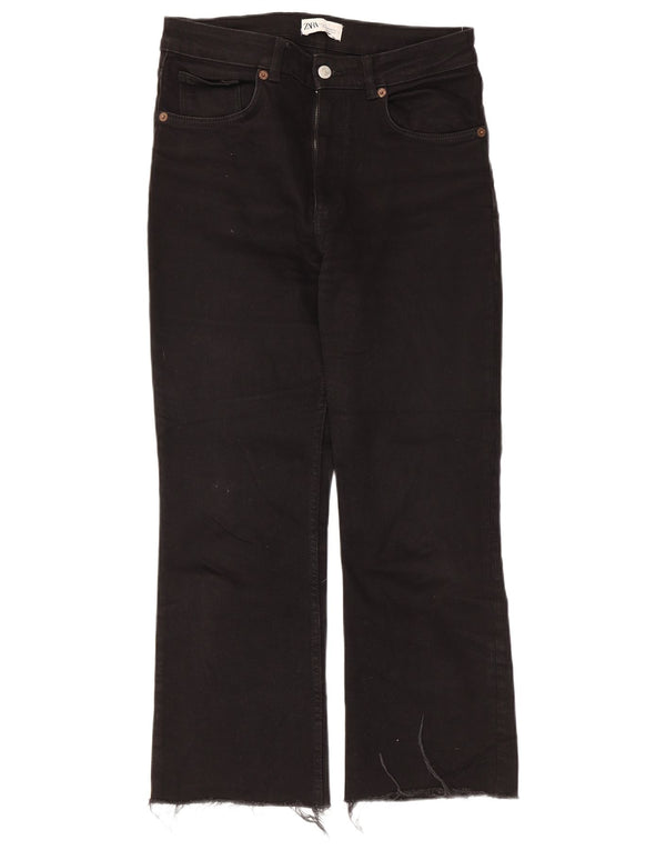 Zara Γυναικείο Cropped Jeans EU 42 Large W32 L25 Μαύρο βαμβακερό
