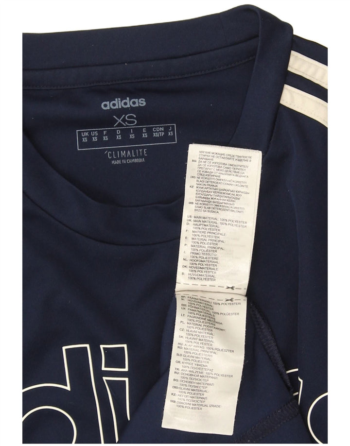Ανδρικό γραφικό T-Shirt Adidas Climalite Top XS Navy Blue Polyester