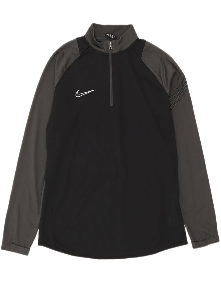 Ανδρική φόρμα NIKE Dri Fit με φερμουάρ πουλόβερ στο επάνω μέρος, μεσαίο μαύρο χρώμα