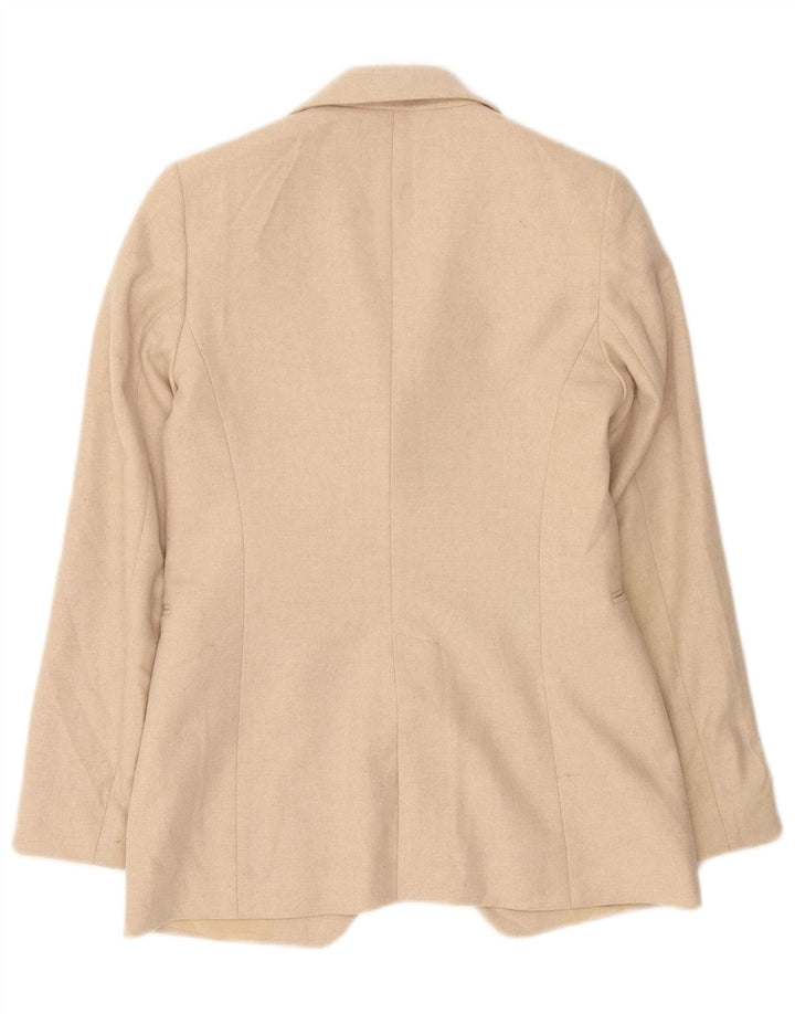 Massimo Dutti Γυναικείο Μπουφάν σακάκι με 1 κουμπί EU 36 XS Μπεζ μαλλί