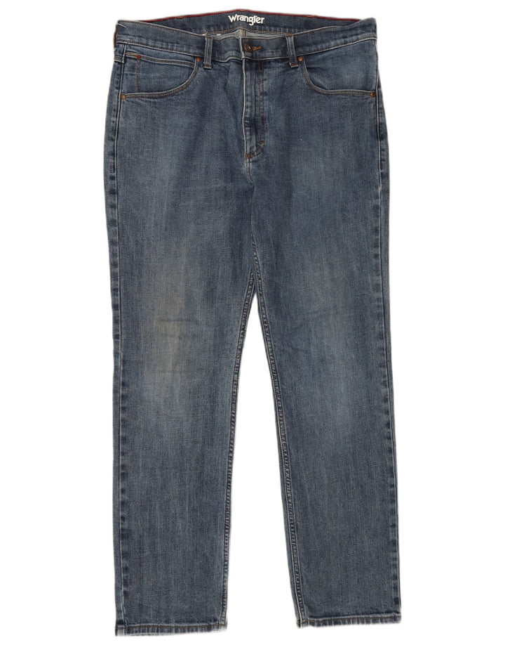 WRANGLER Mens Straight Jeans W36 L32 Blue Cotton