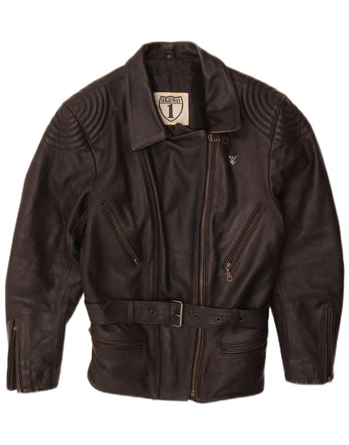 HIGHWAY 1 Γυναικείο Biker Jacket IT 40 Small Black Leather