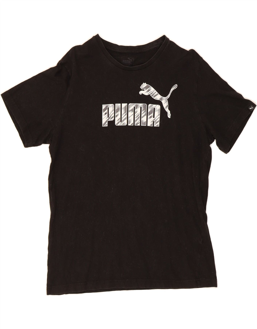 PUMA Mens Graphic T-Shirt Top Large Black Cotton Vintage Puma and Second-Hand Puma from Messina Hembry 