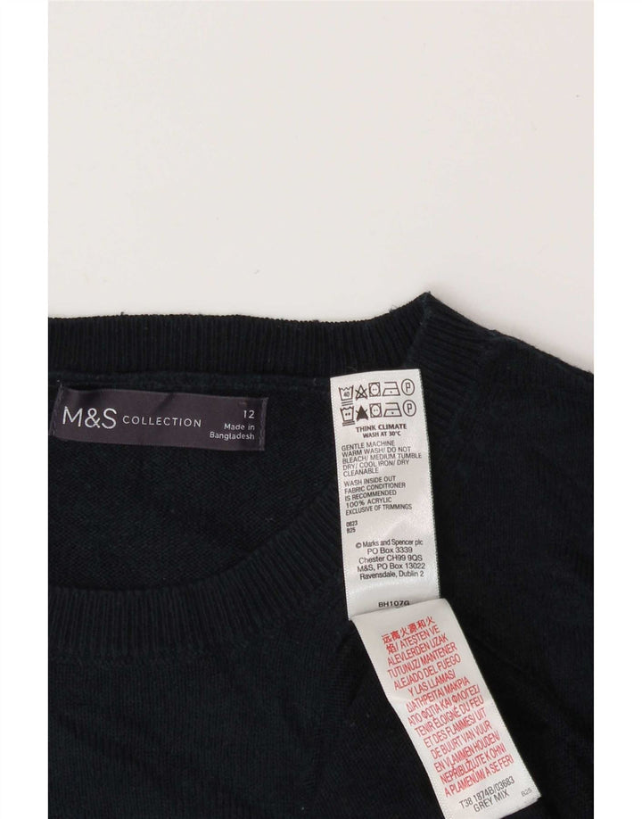 Marks & Spencer Γυναικείο πουλόβερ με λαιμόκοψη UK 12 Medium Grey