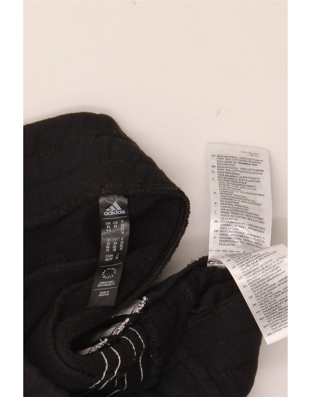 Γυναικεία αθλητική φόρμα ADIDAS Παντελόνι Joggers UK 4/6 XS Μαύρο βαμβακερό