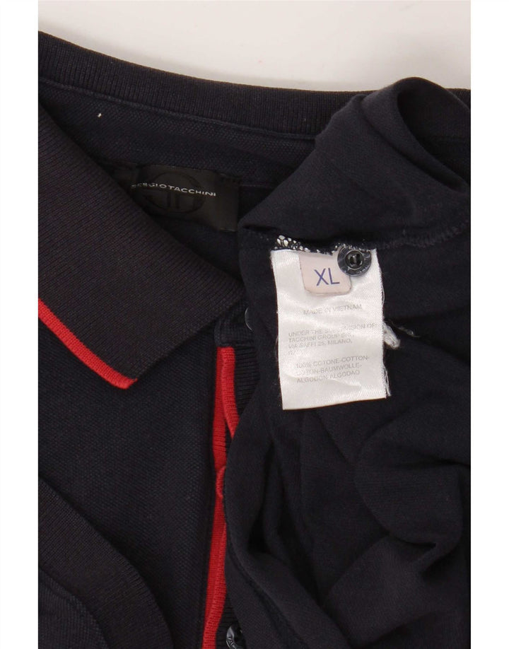 Sergio Tacchini Ανδρικό μπλουζάκι πόλο XL Navy Blue από βαμβάκι