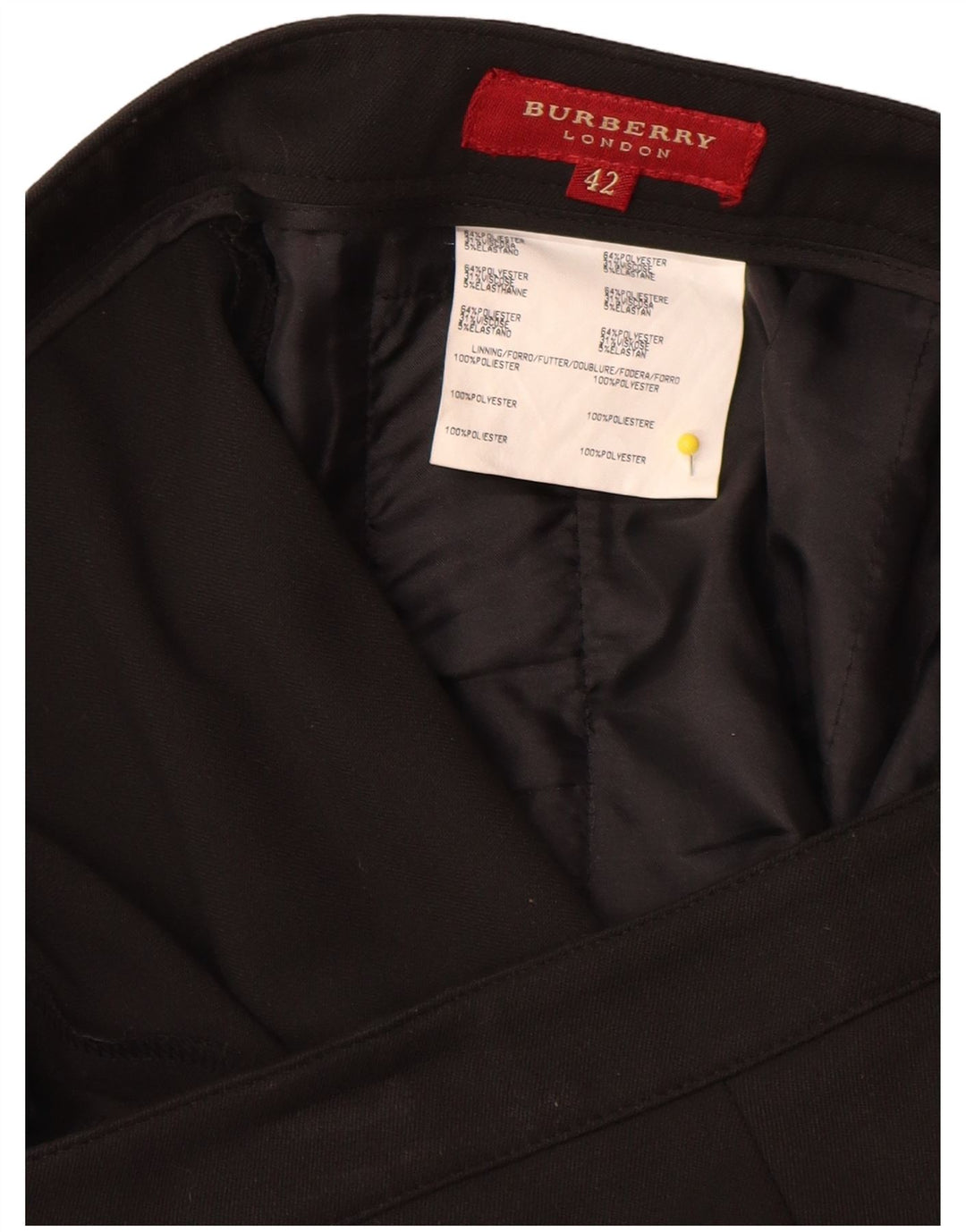 Burberry γυναικείο ίσιο παντελόνι IT 42 Medium W32 L35 Μαύρο Πολυεστέρας