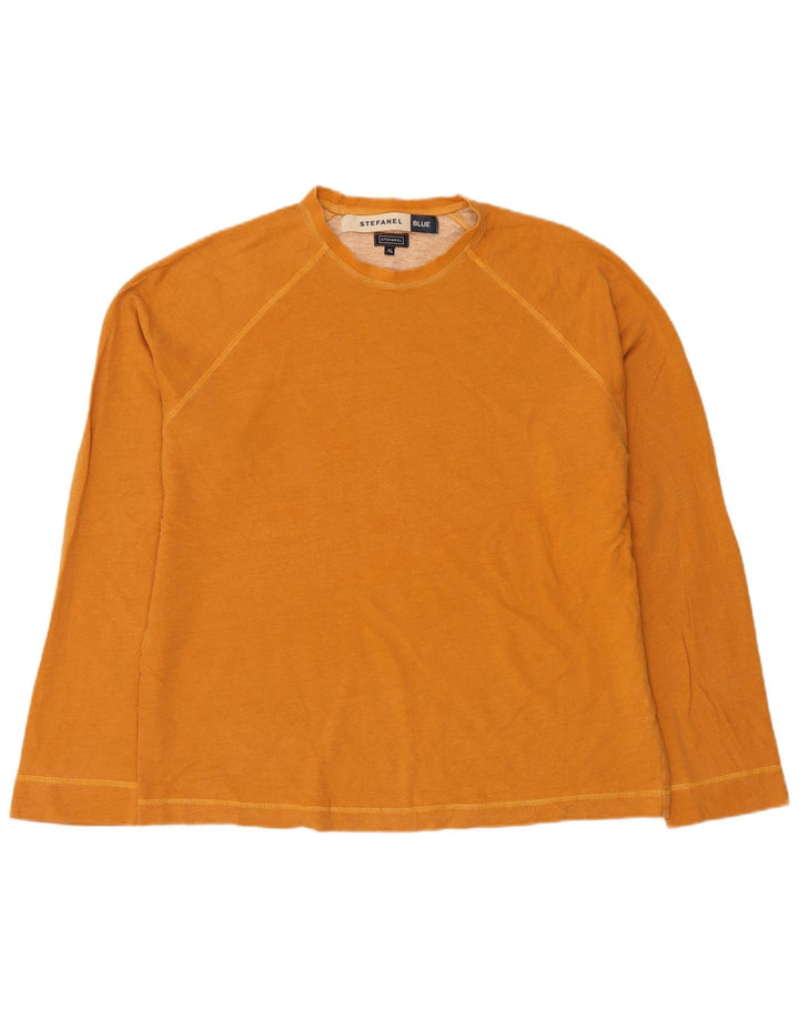 STEFANEL Ανδρικό Φούτερ Jumper XL Πορτοκαλί Βαμβακερό