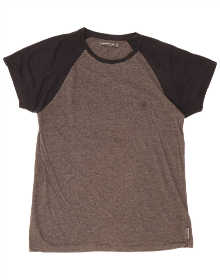 ΓΑΛΛΙΚΗ ΣΥΝΔΕΣΗ Ανδρικό T-Shirt Top Large Grey Colourblock Βαμβακερό