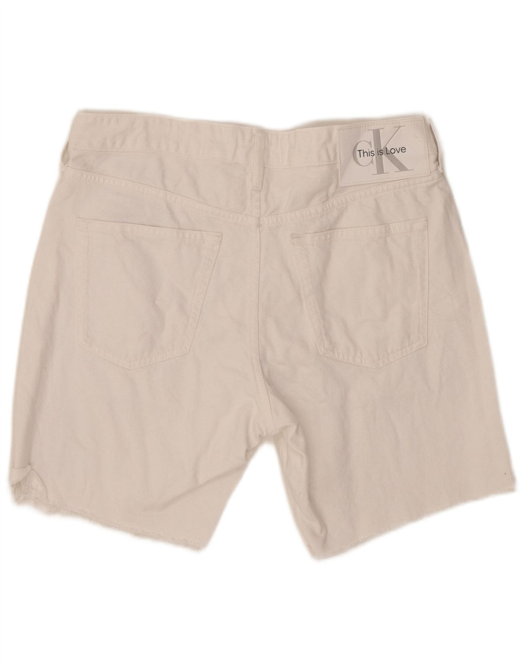 Ανδρικό τζιν σορτς CALVIN KLEIN γραφικό W31 Μεσαίο λευκό βαμβακερό