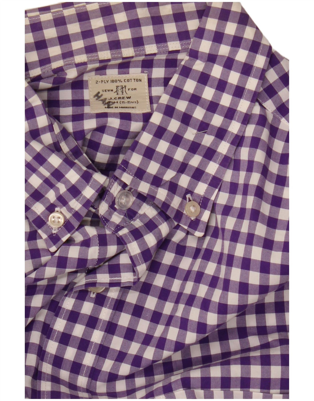Ανδρικό πουκάμισο J. CREW, μέγεθος 15 1/2 μεσαίο μοβ βαμβάκι Gingham