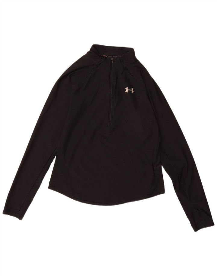 Under Armour γυναικείο θερμαντικό μπλουζάκι μακρυμάνικο UK 10 μικρό μαύρο ελαστομερές