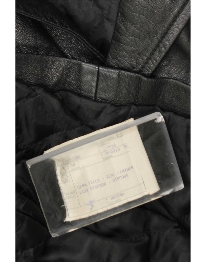 Vintage Ανδρικό Δερμάτινο Παλτό IT 50 Large Μαύρο Δερμάτινο