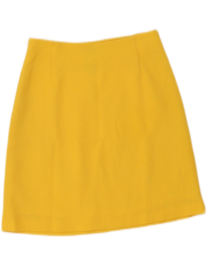 Vintage γυναικεία φούστα A-Line IT 42 Medium W28 Yellow Polyamide
