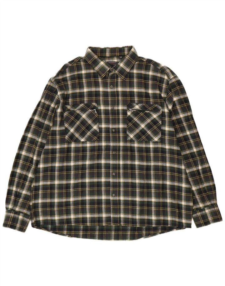 SEA BARRIER Ανδρικό καρό φανελένιο πουκάμισο 2XL Πράσινο βαμβακερό καρό