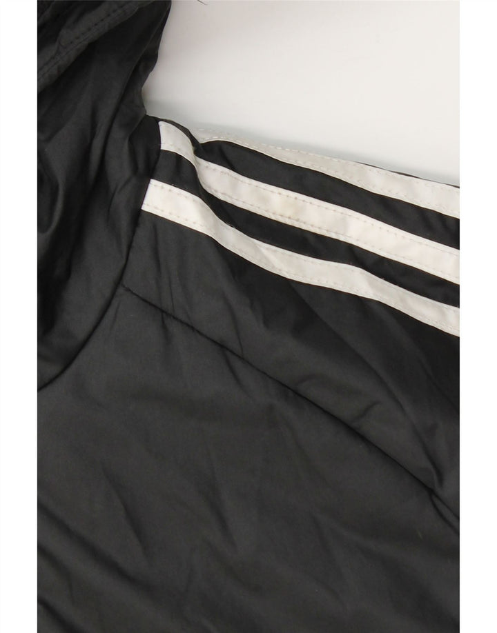 Μπουφάν Adidas Boys με κουκούλα με επένδυση 11-12 ετών μαύρο πολυεστέρα