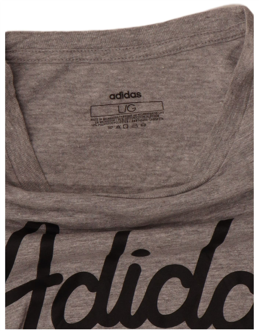 Γυναικείο γραφικό μπλουζάκι ADIDAS Top UK 16 Large Grey Flecked
