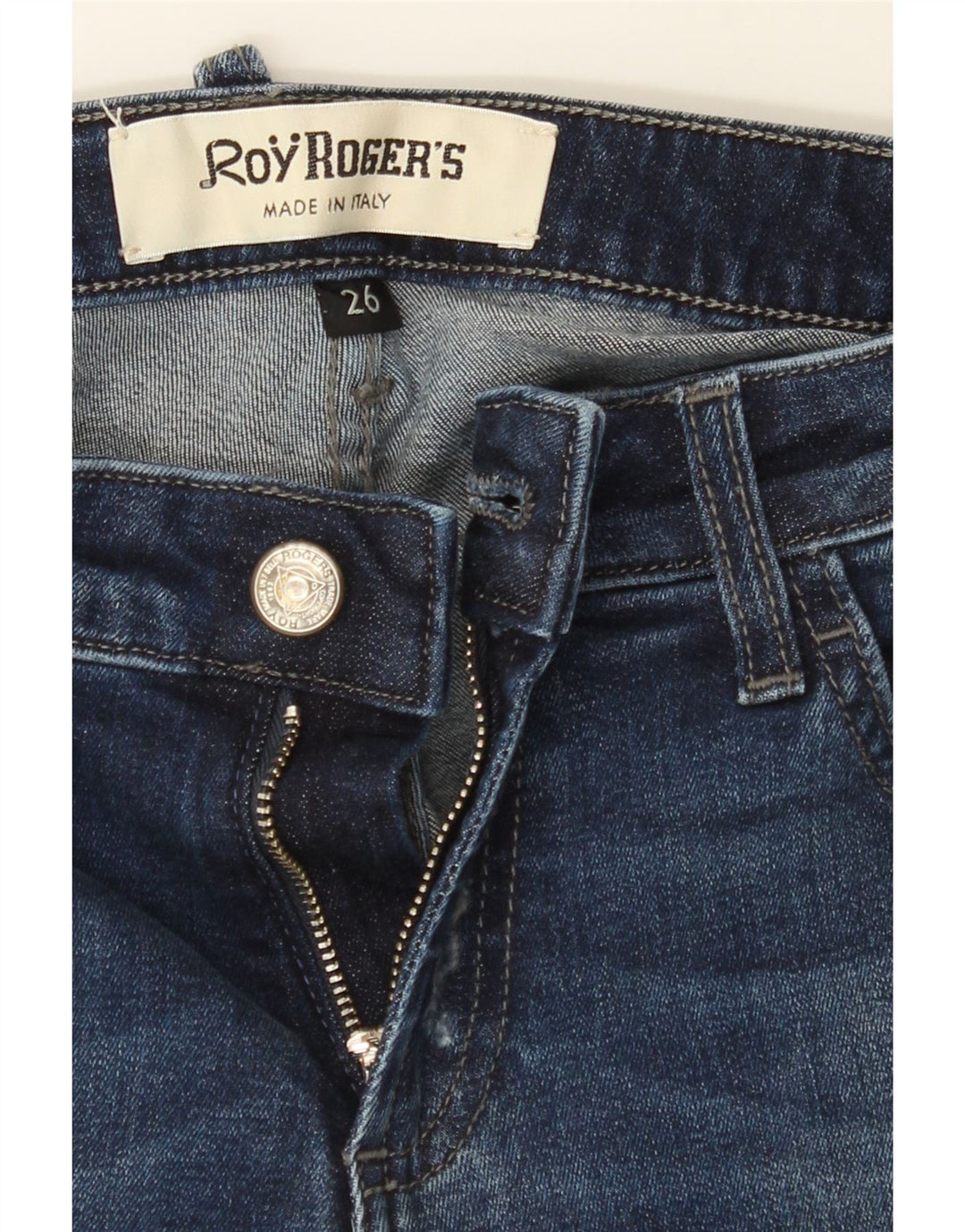 ROY ROGERS Womens Distressed Skinny Jeans W26 L26 Navy Blue Polyester Vintage Roy Rogers and Second-Hand Roy Rogers from Messina Hembry 