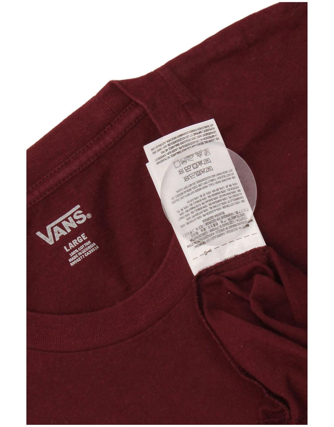 Ανδρικό T-Shirt Vans Top μεγάλο μπορντό βαμβακερό