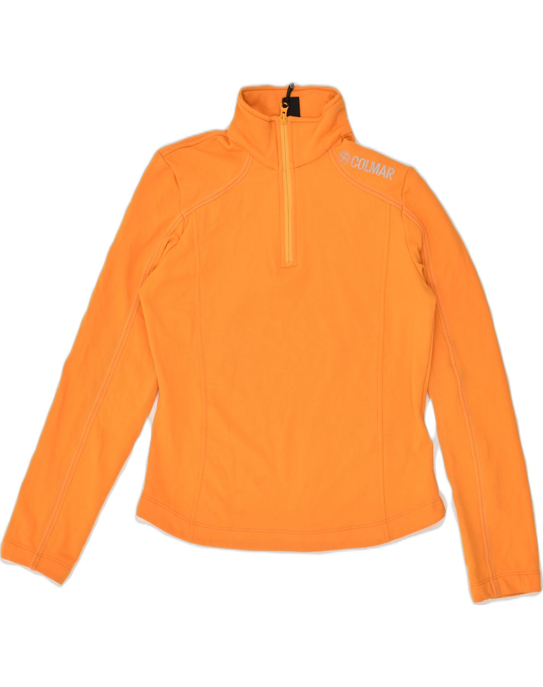 COLMAR Womens Zip Neck Sweatshirt Jumper UK 12 Medium Orange | Vintage Colmar | Thrift | Second-Hand Colmar | Used Clothing | Messina Hembry 