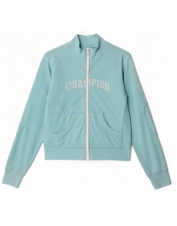Champion Γυναικεία αθλητική φόρμα γραφικών Top Jacket UK 12 Medium Blue Cotton