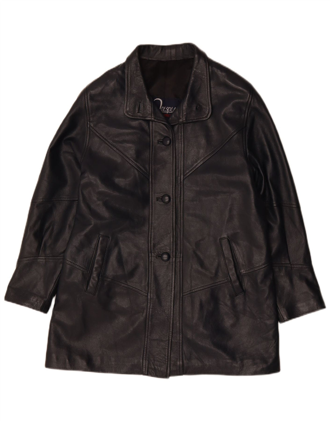 Vintage Γυναικείο Δερμάτινο Μπουφάν UK 14 Medium Black Leather