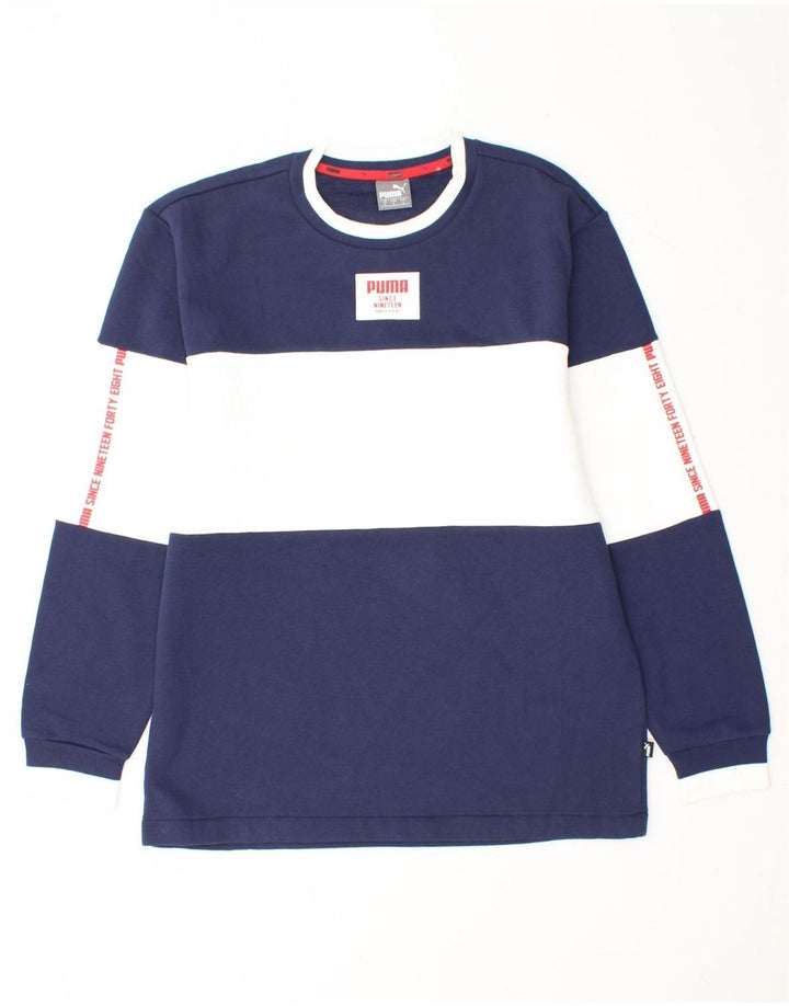 Ανδρικό γραφικό φούτερ PUMA Jumper Small Navy Blue Colourblock