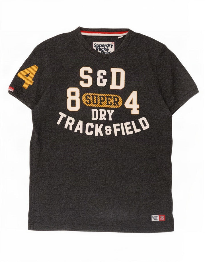 Ανδρικό γραφικό μπλουζάκι Superdry Top μεγάλο γκρι βαμβακερό