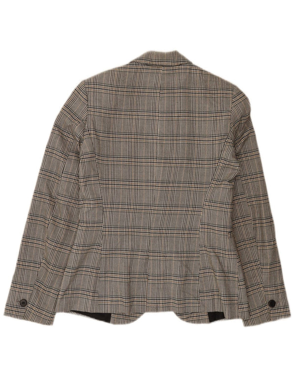 Zara Γυναικείο μπουφάν μπλέιζερ με 1 κουμπί EU 34 2XS Grey Check Polyester